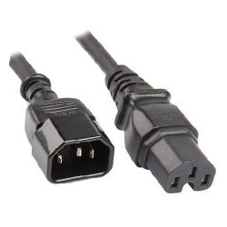 IEC C14 to C15 Rubber Power Extension Cable