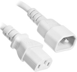 IEC C13 to C14 Power Extension Cable White