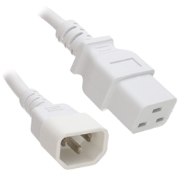 IEC C14 to C19 Power Extension Cable White