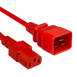 IEC C20 to C13 Power Extension Cable Red