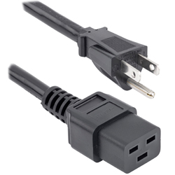 US 3 Pin Plug to IEC C19 Mains Lead