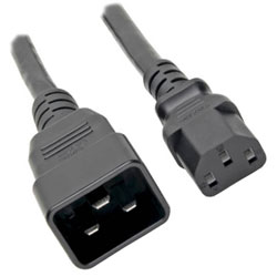 IEC C20 - C13 Cable H05VV-F 1.5mm Black