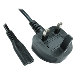 UK Plug to IEC C7 LSZH Figure 8 Cable