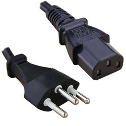 Swiss Plug to IEC C13 Mains Lead