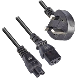 UK Plug to IEC C13 & IEC C5 Splitter Cable