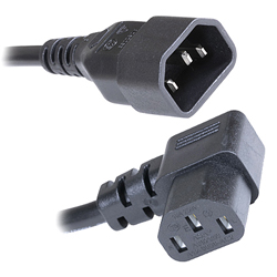 IEC C14 to C13 Right Angled Power Extension Cable