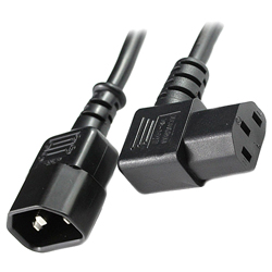 IEC C14 to C13 Left Angled Power Extension Cable