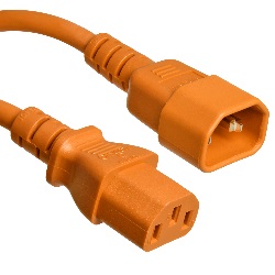 IEC C13 to C14 Power Extension Cable Orange (1.0mm2)
