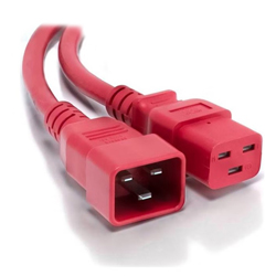 IEC C19 to C20 Power Extension Cable Red