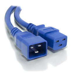 IEC C19 to C20 Power Extension Cable Blue