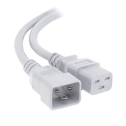 IEC C19 to C20 Power Extension Cable White