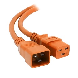 IEC C19 to C20 Power Extension Cable Orange