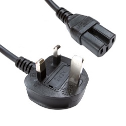 UK Plug to IEC C15 Mains Lead