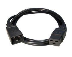 IEC C19 - C20 Cable H05VV-F 1.5mm Black
