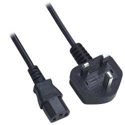 UK 5A - IEC C13 Cable H05VV-F 0.75mm Black