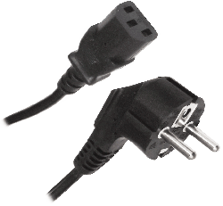 Euro Schuko Plug to IEC C13 Mains Lead