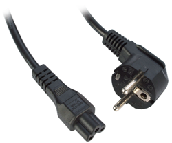 Euro Schuko Plug to IEC C5 Cloverleaf Cable Black